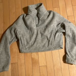 Gilly hicks cropped neck sweater grey with side pockets warm